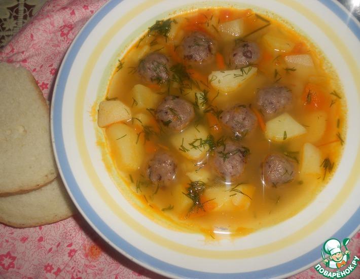 Рецепт: Овощной суп с фасолевыми шариками