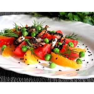 Средиземноморский салат с креветками и апельсинами