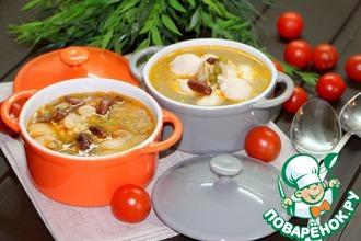 Рецепт: Фасолевый суп с птитимом и кнелями