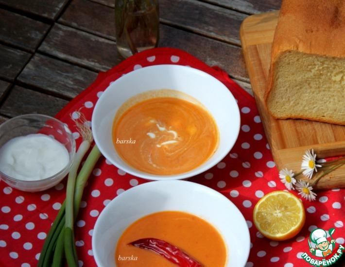 Рецепт: Суп-пюре из болгарского перца и фасоли