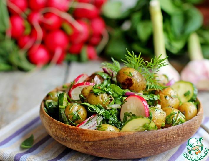 Рецепт: Постный теплый овощной салат