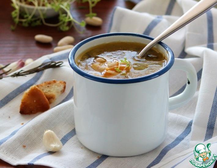 Рецепт: Домашний суп с белой фасолью