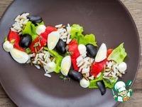 Салат с рисом, перцем и оливками ингредиенты