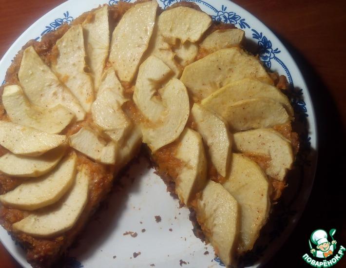 Рецепт: Постный тыквенно-яблочный пирог