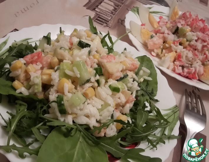 Рецепт: Супер-легкий и свежий салат с креветками