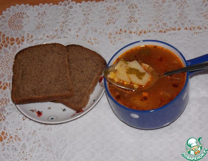 Рецепт: Постный горохово-томатный суп