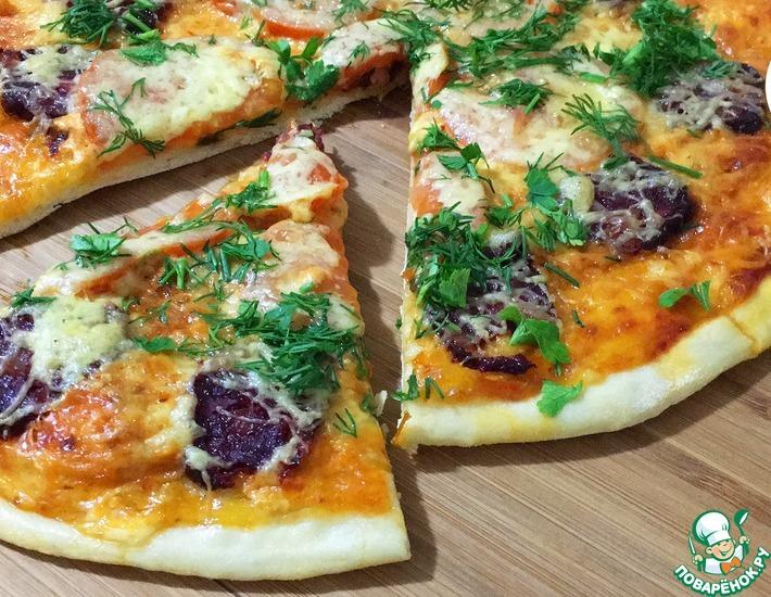 Рецепт: Пицца с маханом и помидорами