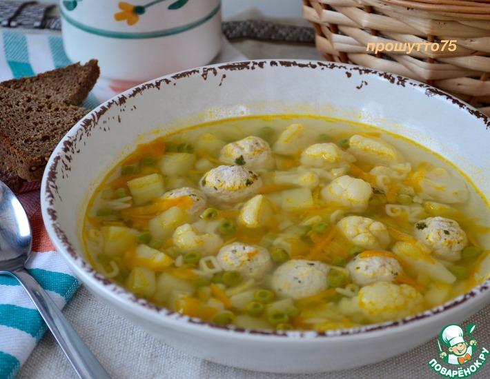 Рецепт: Суп с индюшиными фрикадельками Весенний