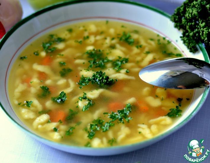 Рецепт: Суп на курином бульоне Для взрослых