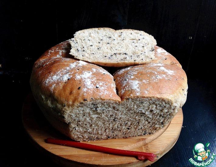 Рецепт: Черемуховый цельнозерновой хлеб с черным кунжутом
