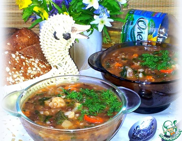 Рецепт: Чечевичный суп с крапивой и черемшой