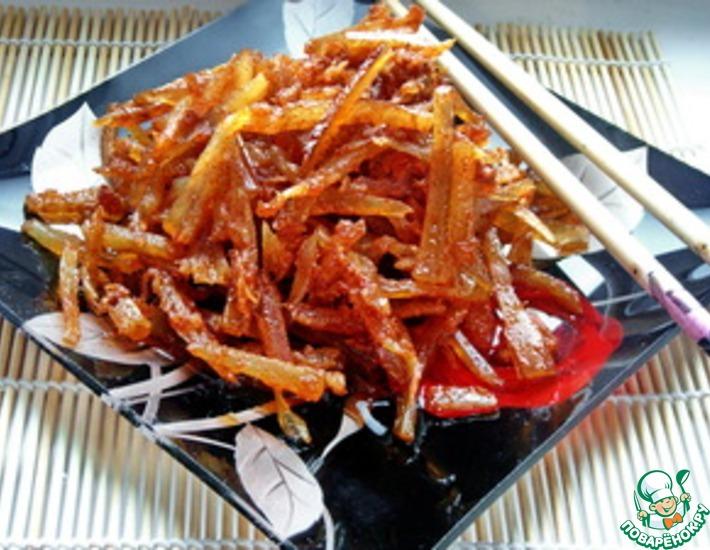 Рецепт: Закуска из сушеного минтая по-корейски