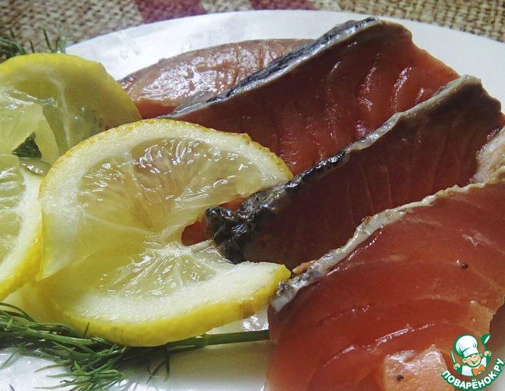 Рецепт: Красная рыба, маринованная дымом Морские радости