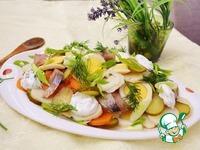 Салат с копченой сельдью и овощами ингредиенты