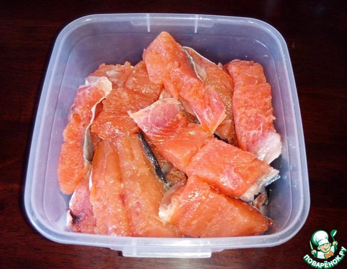 Рецепт: Соленая красная рыба за 40 минут