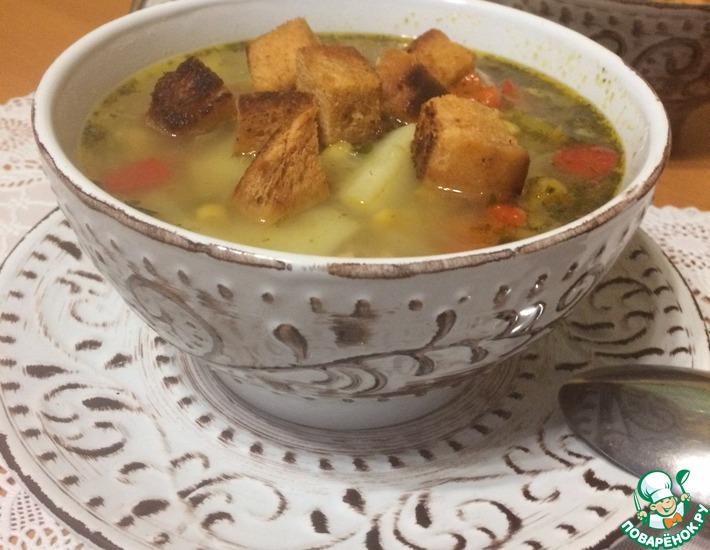 Рецепт: Испанский чесночный суп с перцем