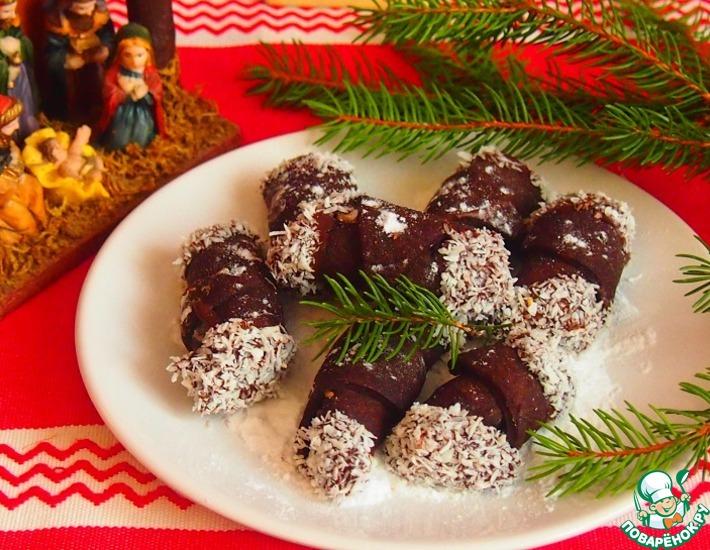 Рецепт: Шоколадные рогалики с кокосовой начинкой