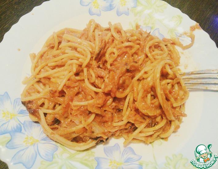 Рецепт: Спагетти в ярком овощном соусе