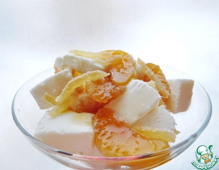 Рецепт: Имбирные мандарины с мороженым