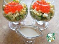 Порционный салат с форелью и икрой ингредиенты