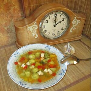 Суп с клёцками из кукурузной муки