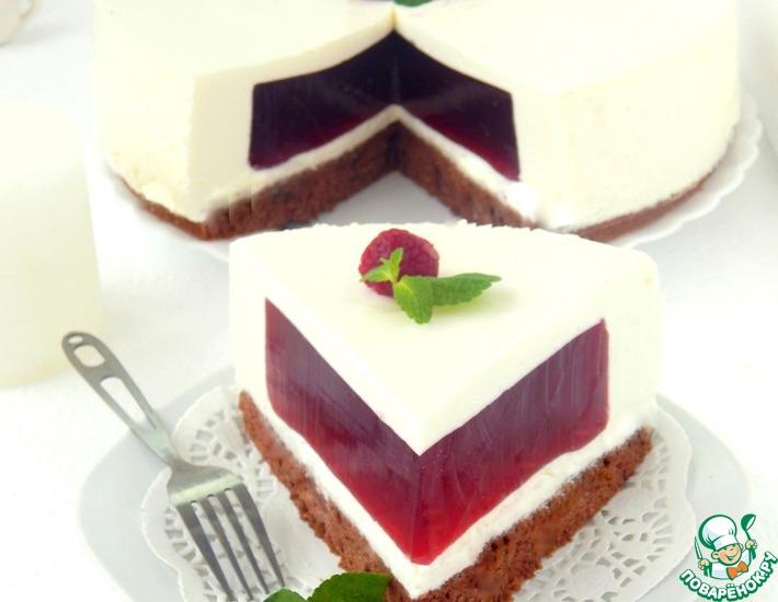 Рецепт: Сливочный торт-суфле Малиновый бриз