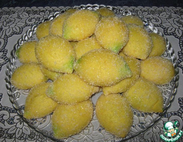 Рецепт: Печенье Лимончики с творогом
