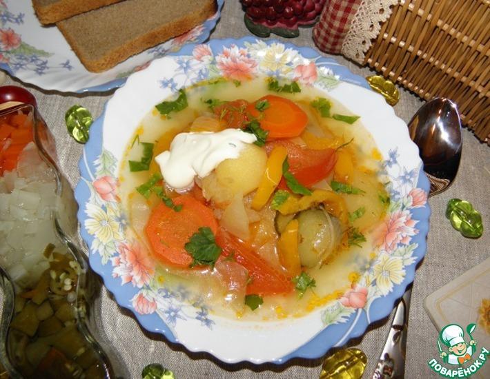 Рецепт: Овощной слоеный суп Очень интересный