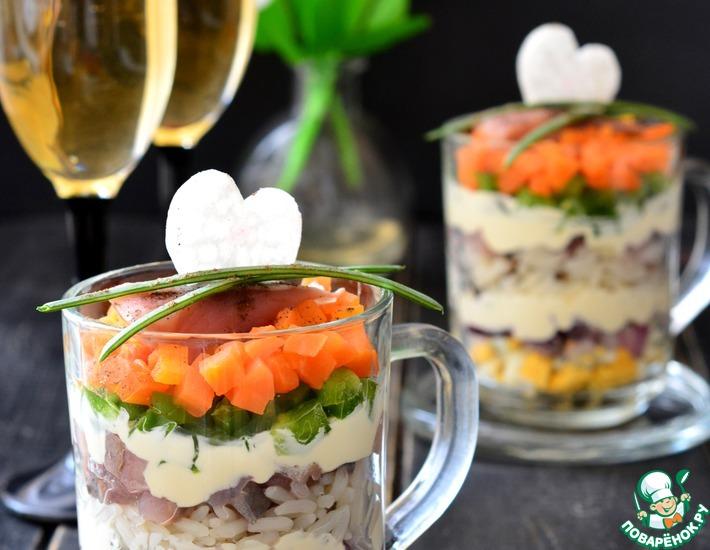 Рецепт: Салат с микс-рисом и сельдью