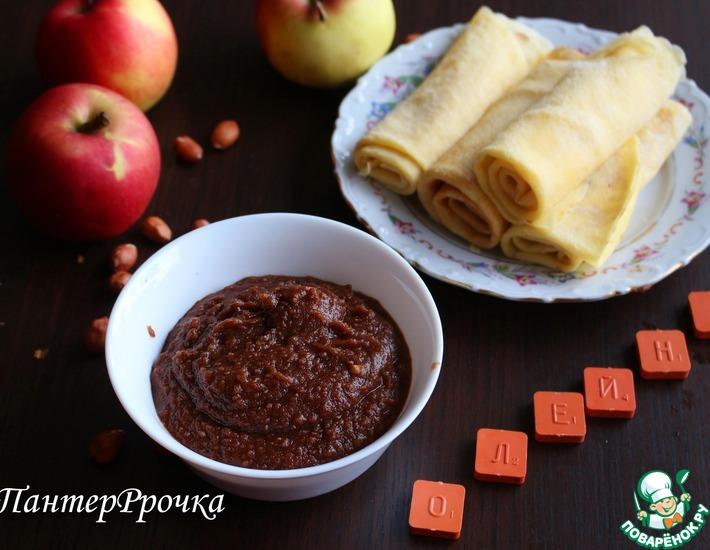 Рецепт: Овсяные блины с шоколадно-яблочной пастой