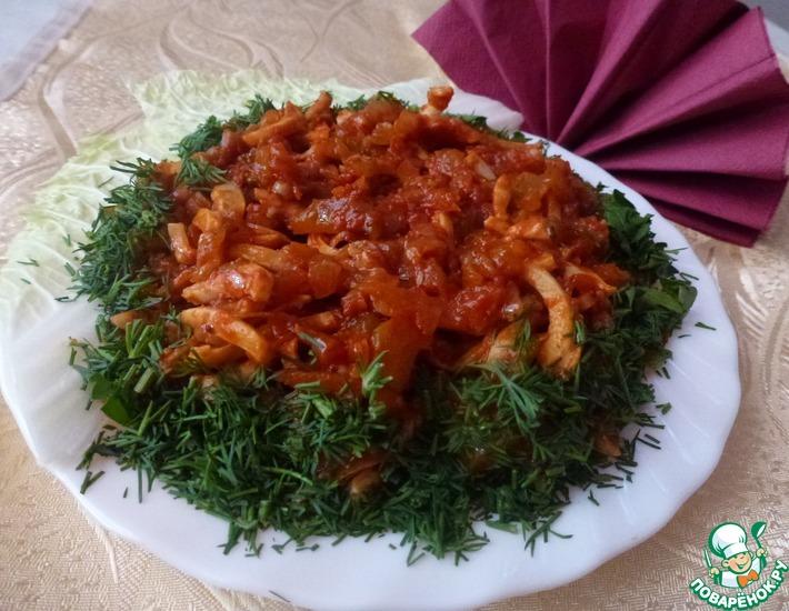 Рецепт: Салат с кальмарами Идеал