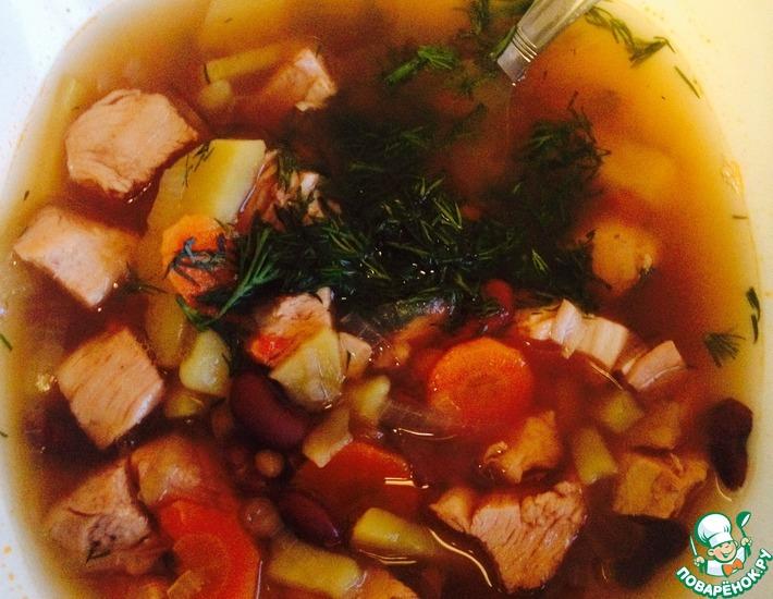 Рецепт: Фасолевый суп почти диетический