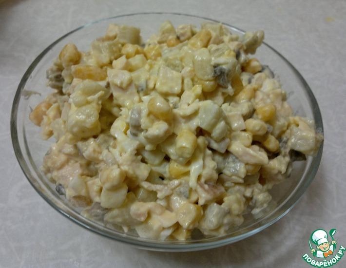 Рецепт: Салат из курицы с картофелем и чесноком
