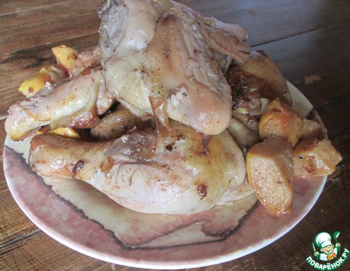 Рецепт: Цыпленок с айвой