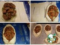 Слоеные пироги-лодочки с картофелем и свининой ингредиенты