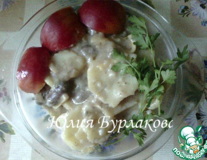 Рецепт: Куриные сердечки с картофелем в духовке
