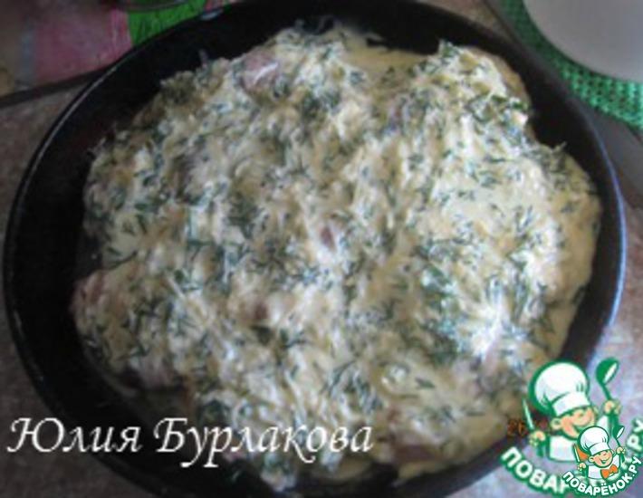 Рецепт: Куриные крылышки под сырным соусом