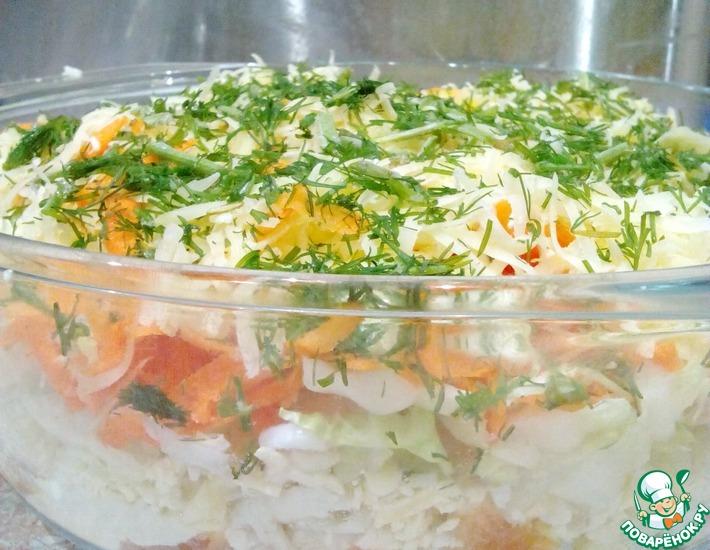 Рецепт: Слоеный салат с морковью