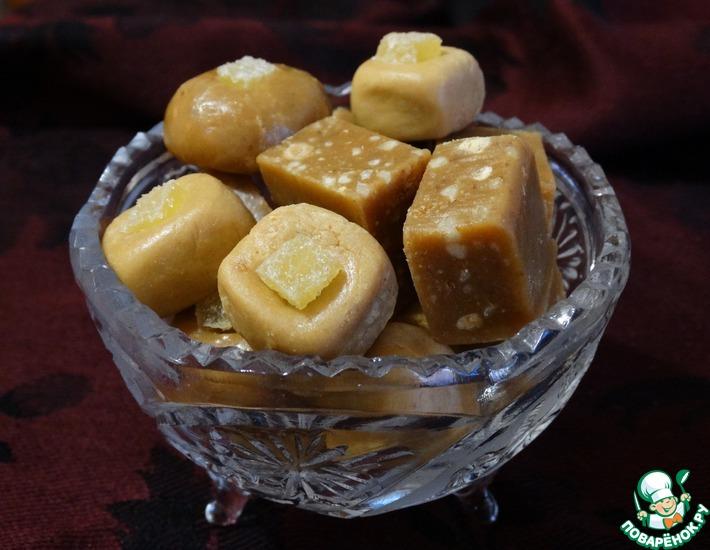 Рецепт: Орехово-имбирные конфеты из красной чечевицы