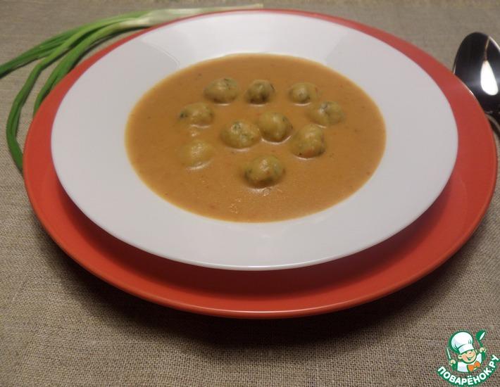 Рецепт: Овсяно-овощной суп-пюре с сырными шариками