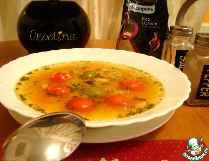Рецепт: Рисовый суп с овощами и тыквой
