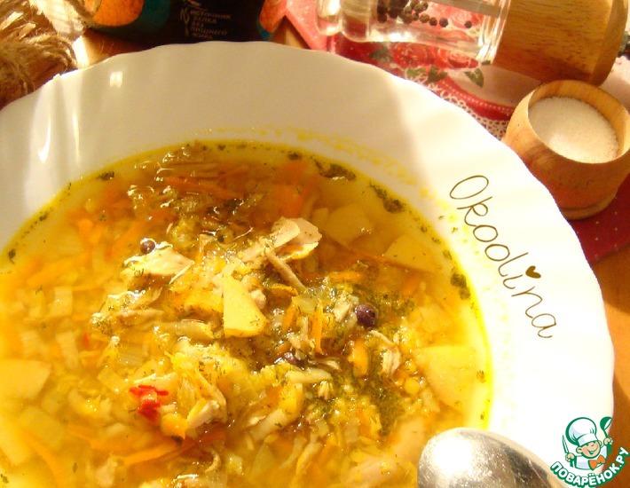 Рецепт: Суп с чечевицей и айвой