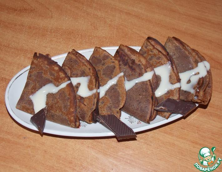 Рецепт: Блины гречнево-шоколадные