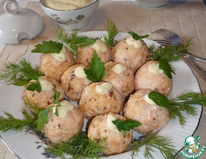 Рецепт: Фрикадельки из лосося с кускусом