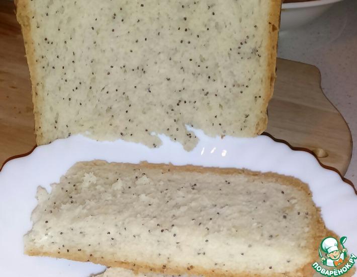 Рецепт: Белый хлеб с маком для хлебопечки
