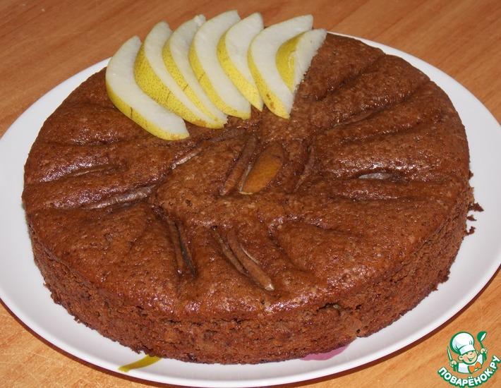 Рецепт: Пирог шоколадный с грушей