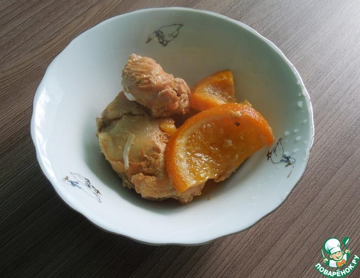 Рецепт: Тушеная курица с апельсинами в мультиварке