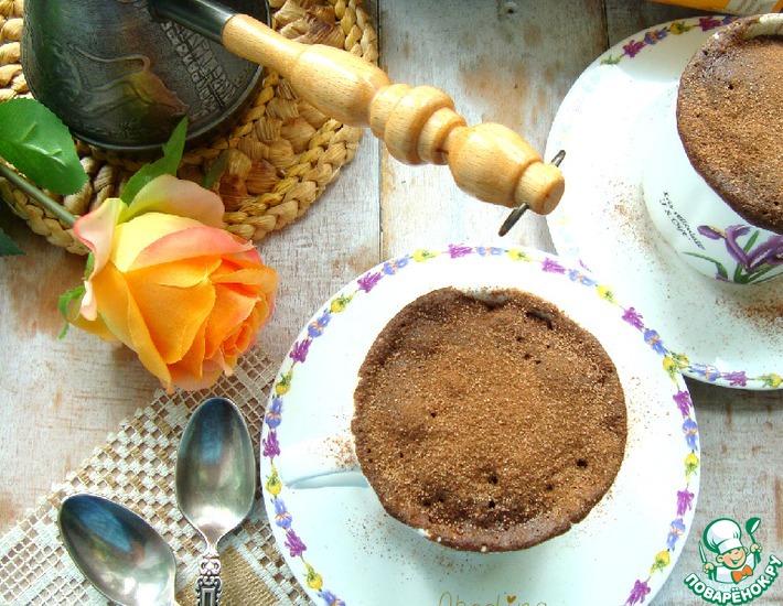 Рецепт: Шоколадный кекс из СВЧ на квасе