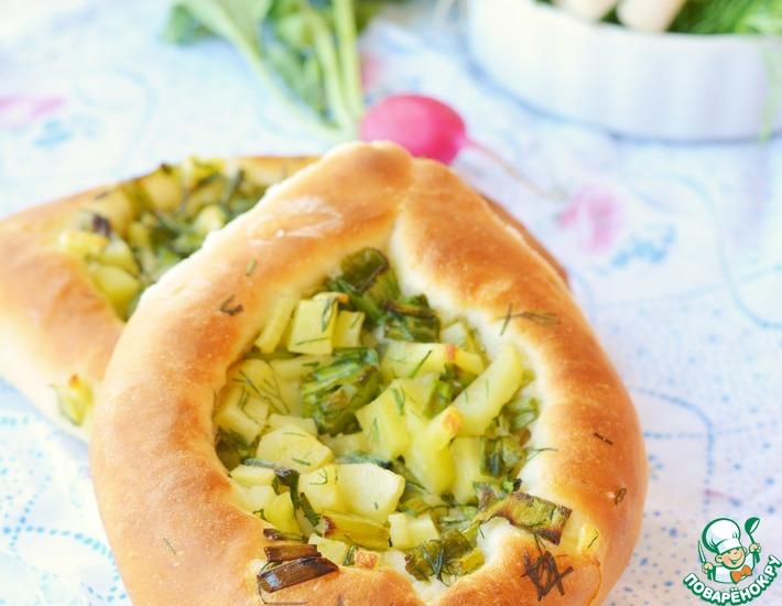 Рецепт: Открытые пирожки с картофелем и зеленью