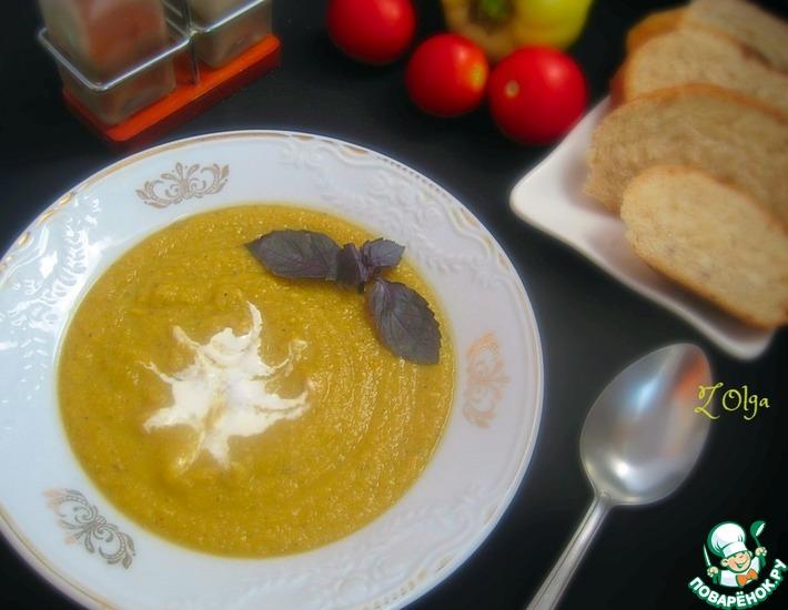 Рецепт: Овощной крем-суп с чечевицей